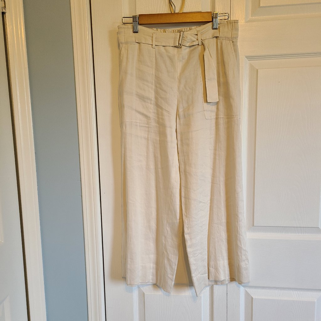 Vince Linen Wide Leg Cropped Pants